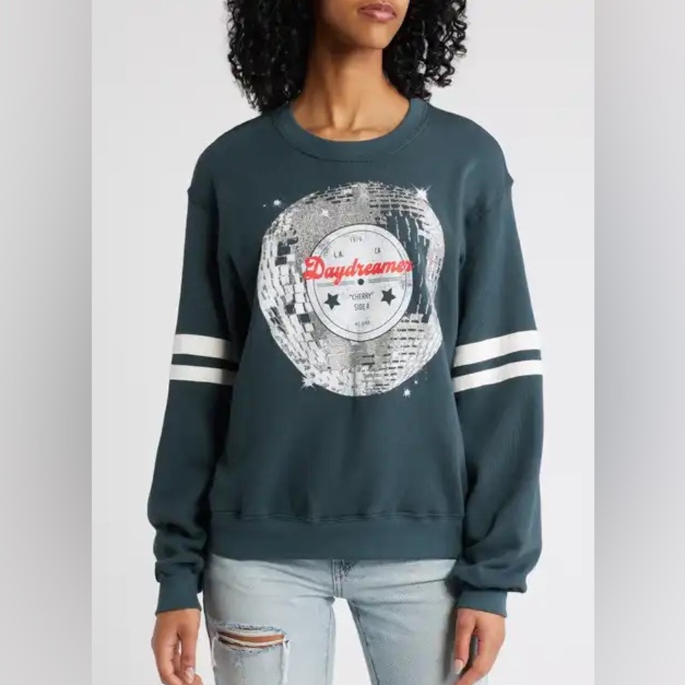 DAYDREAMER LA 🪩 Disco Ball Varsity Graphic Sweatshirt ✨ Taylor Swift NYE